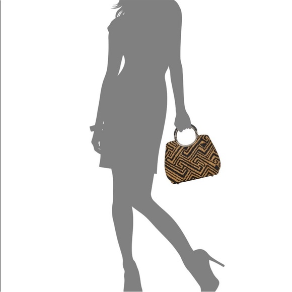 Patricia Nash Aria Shopper Tribal Weave Black and Brown Top Handle Crossbody - Picture 5 of 16